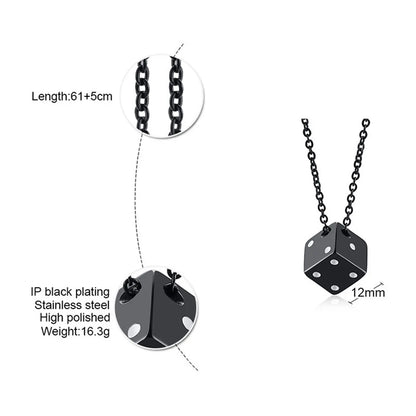 Simple Style Dice Stainless Steel Plating Pendant Necklace