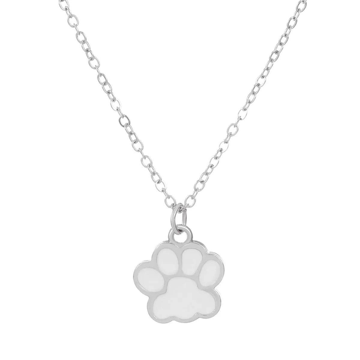 Simple Style Dog's Paw Alloy Enamel Women's Necklace