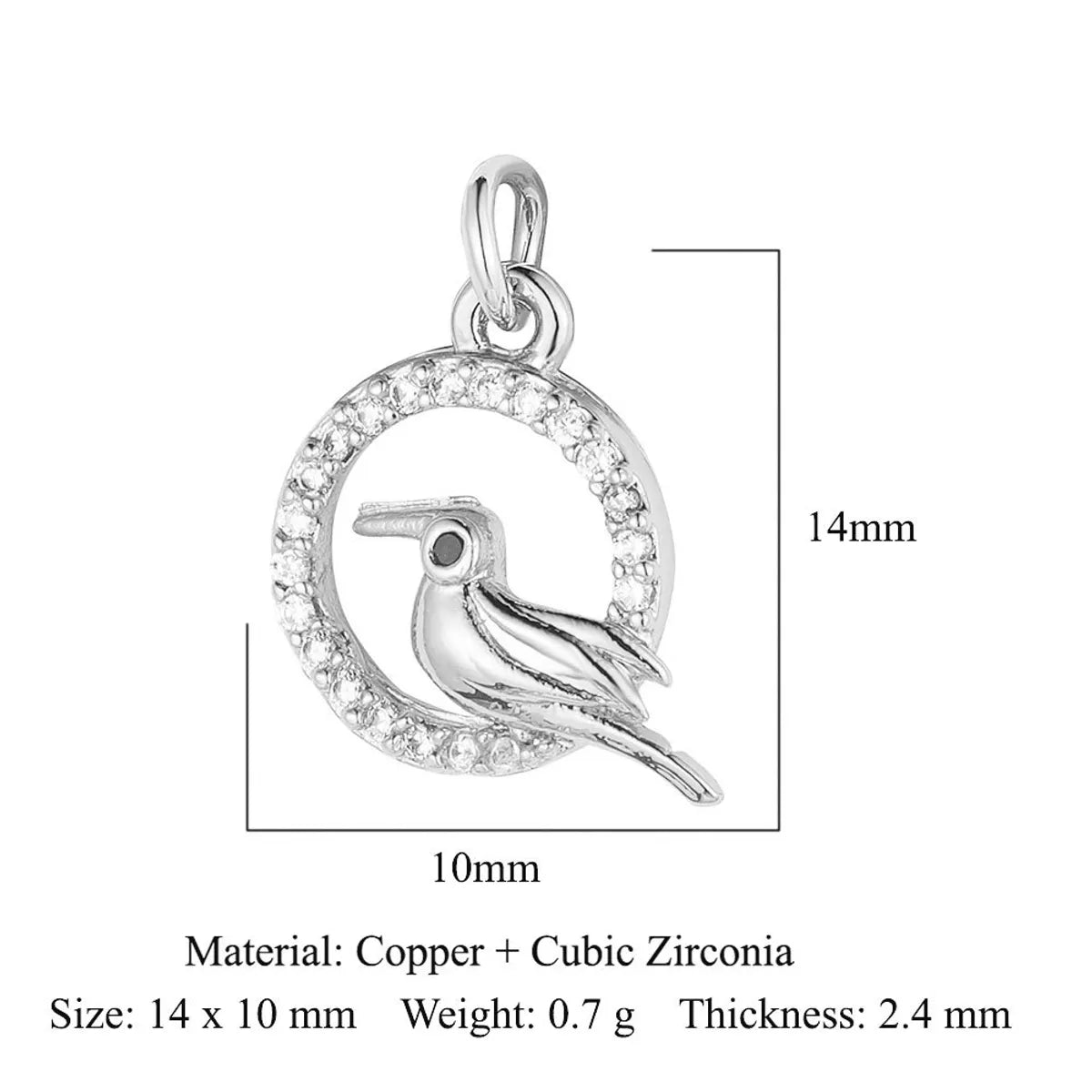 1 Piece Copper Zircon 18K Gold Plated Dolphin Butterfly