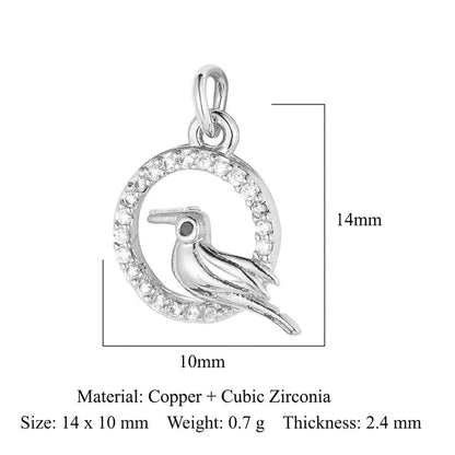 1 Piece Copper Zircon 18K Gold Plated Dolphin Butterfly