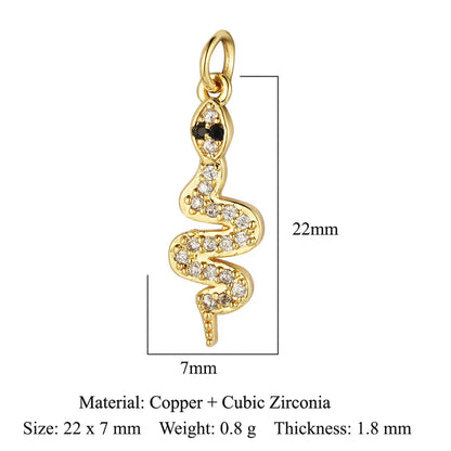 1 Piece Copper Zircon 18K Gold Plated Dolphin Butterfly