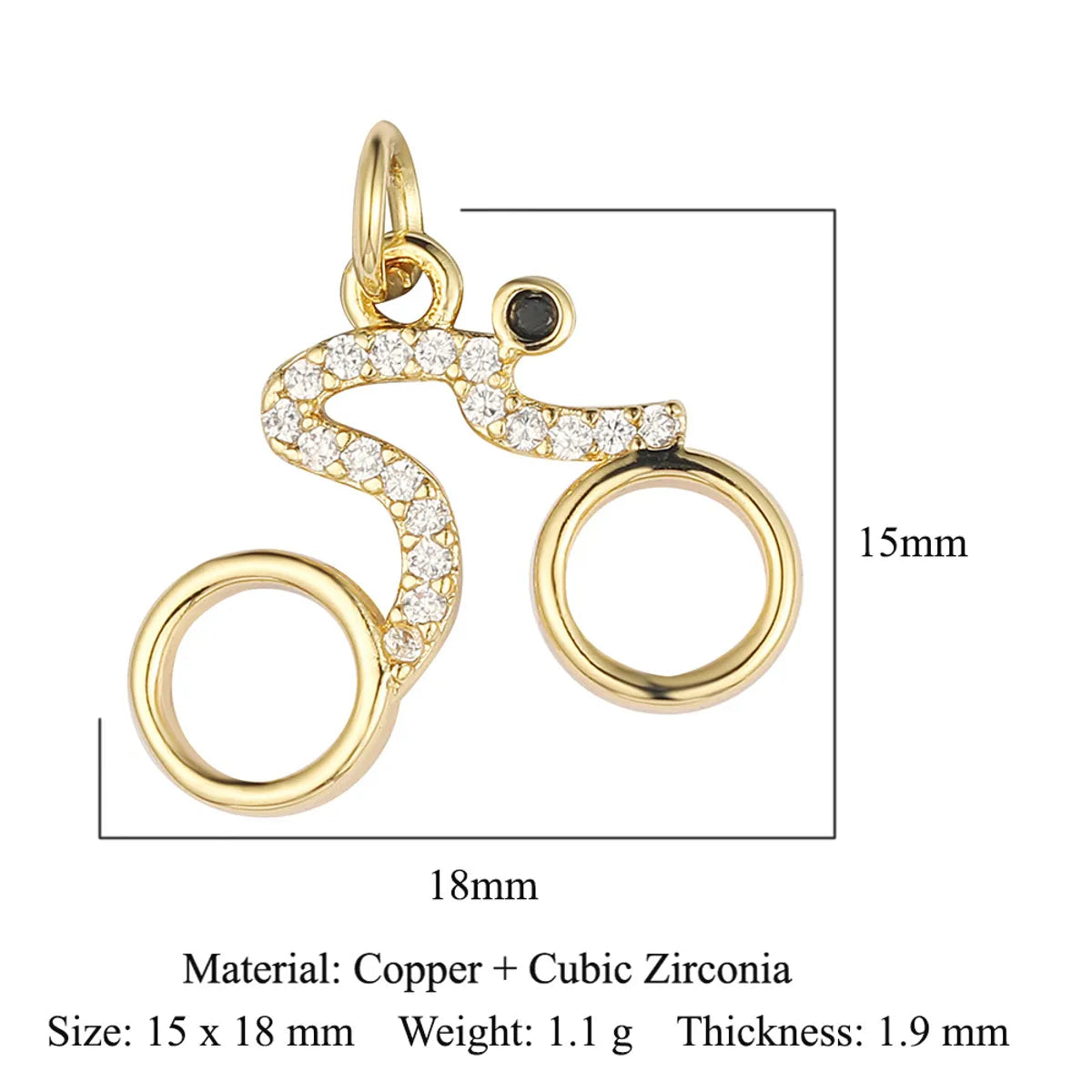 1 Piece Copper Zircon 18K Gold Plated Dolphin Butterfly