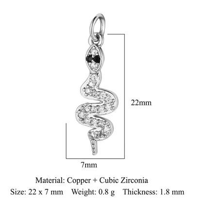 1 Piece Copper Zircon 18K Gold Plated Dolphin Butterfly