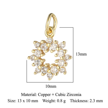 1 Piece Copper Zircon 18K Gold Plated Dolphin Butterfly