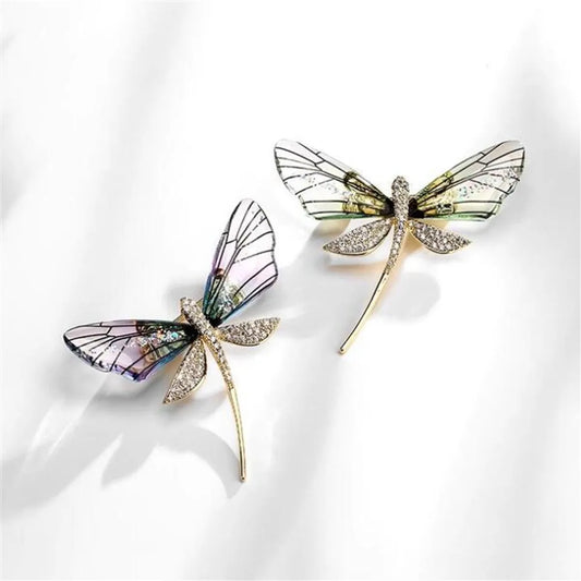 Simple Style Dragonfly Alloy Plating Inlay Acrylic Rhinestones Women'S Brooches