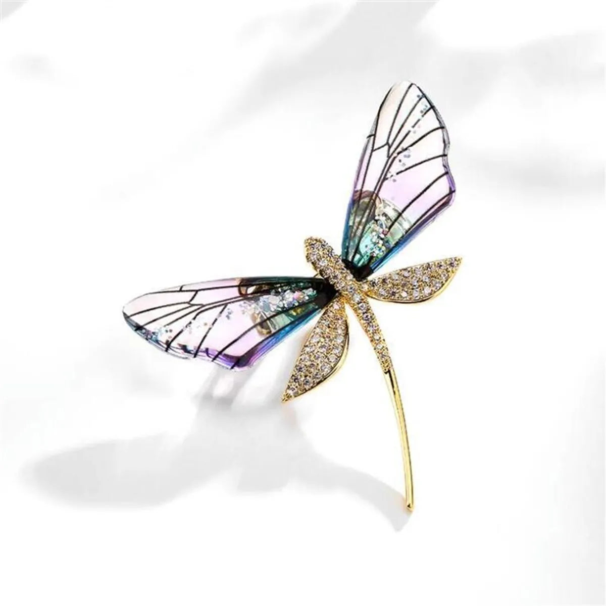 Simple Style Dragonfly Alloy Plating Inlay Acrylic Rhinestones Women'S Brooches