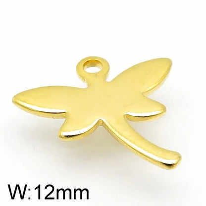 1 Piece Stainless Steel 18K Gold Plated Dragonfly