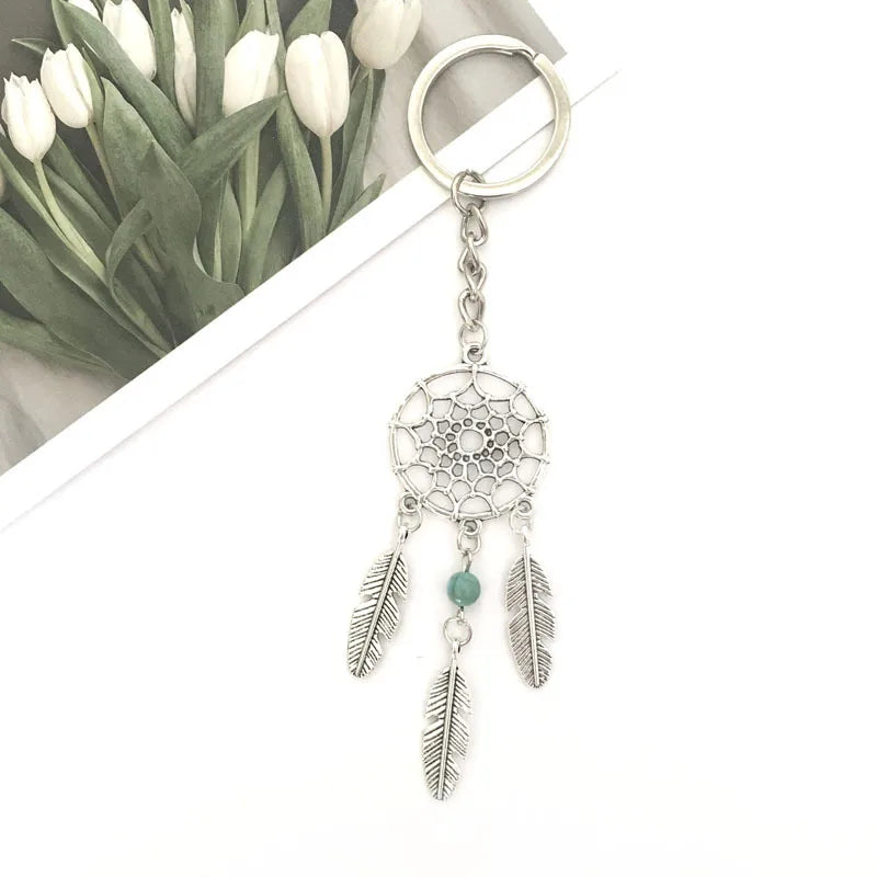 Simple Style Dreamcatcher Leaves Alloy Unisex Keychain