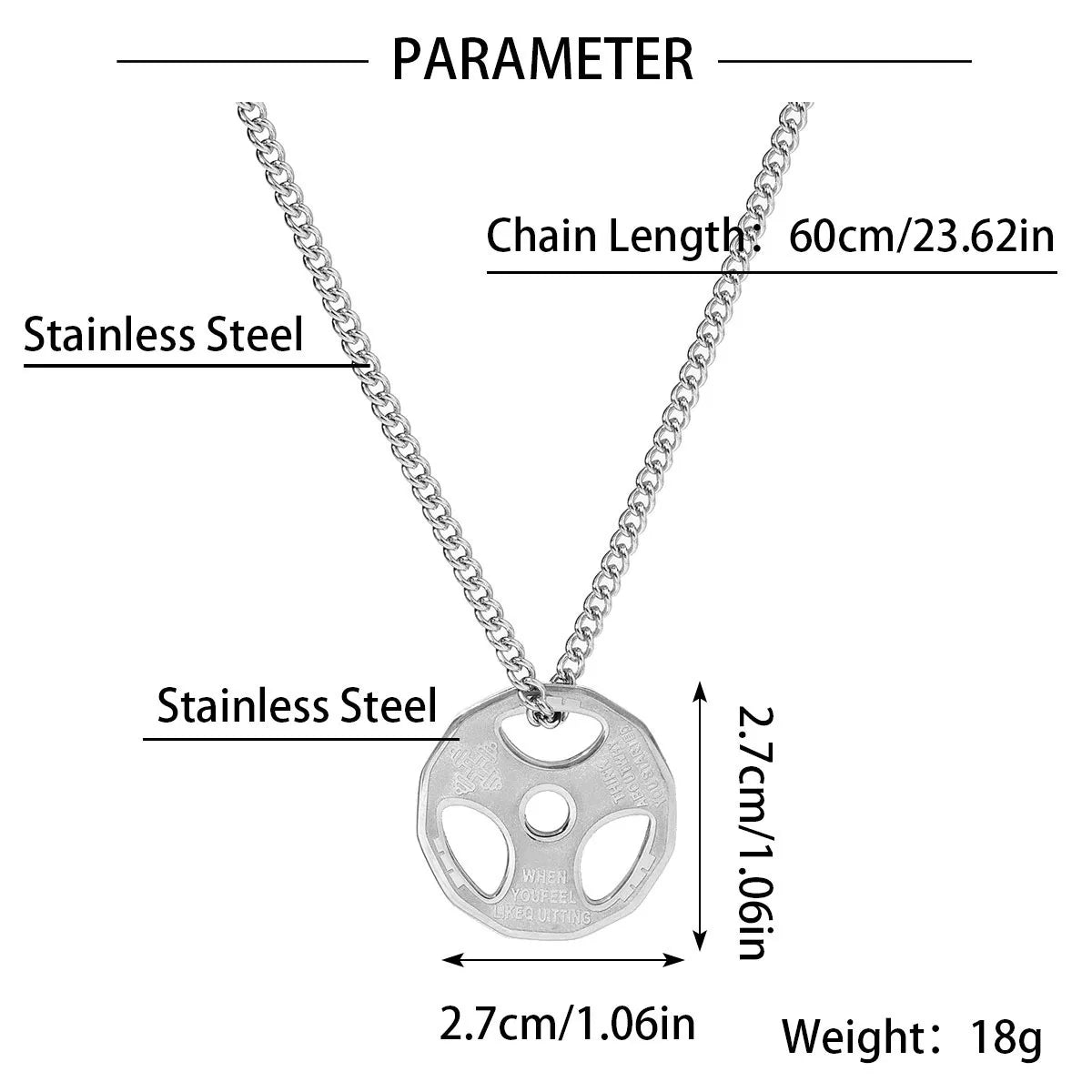 Simple Style Dumbbell Piece 201 Stainless Steel Men'S Pendant Necklace