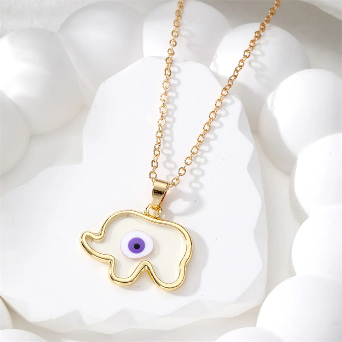 Simple Style Elephant Alloy Resin Women's Pendant Necklace