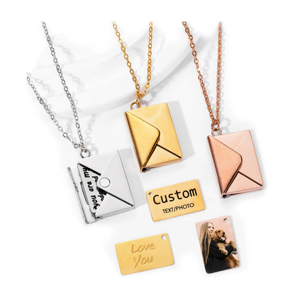 Simple Style Envelope Stainless Steel Titanium Steel Plating Pendant Necklace