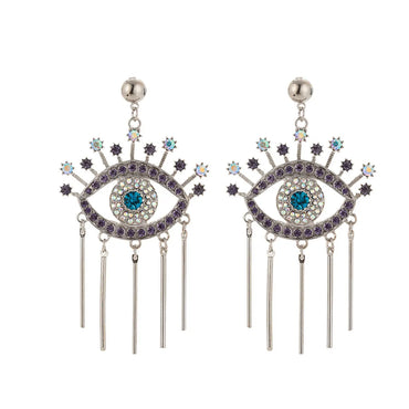 Simple Style Eye Alloy Inlay Rhinestones Women's Drop Earrings