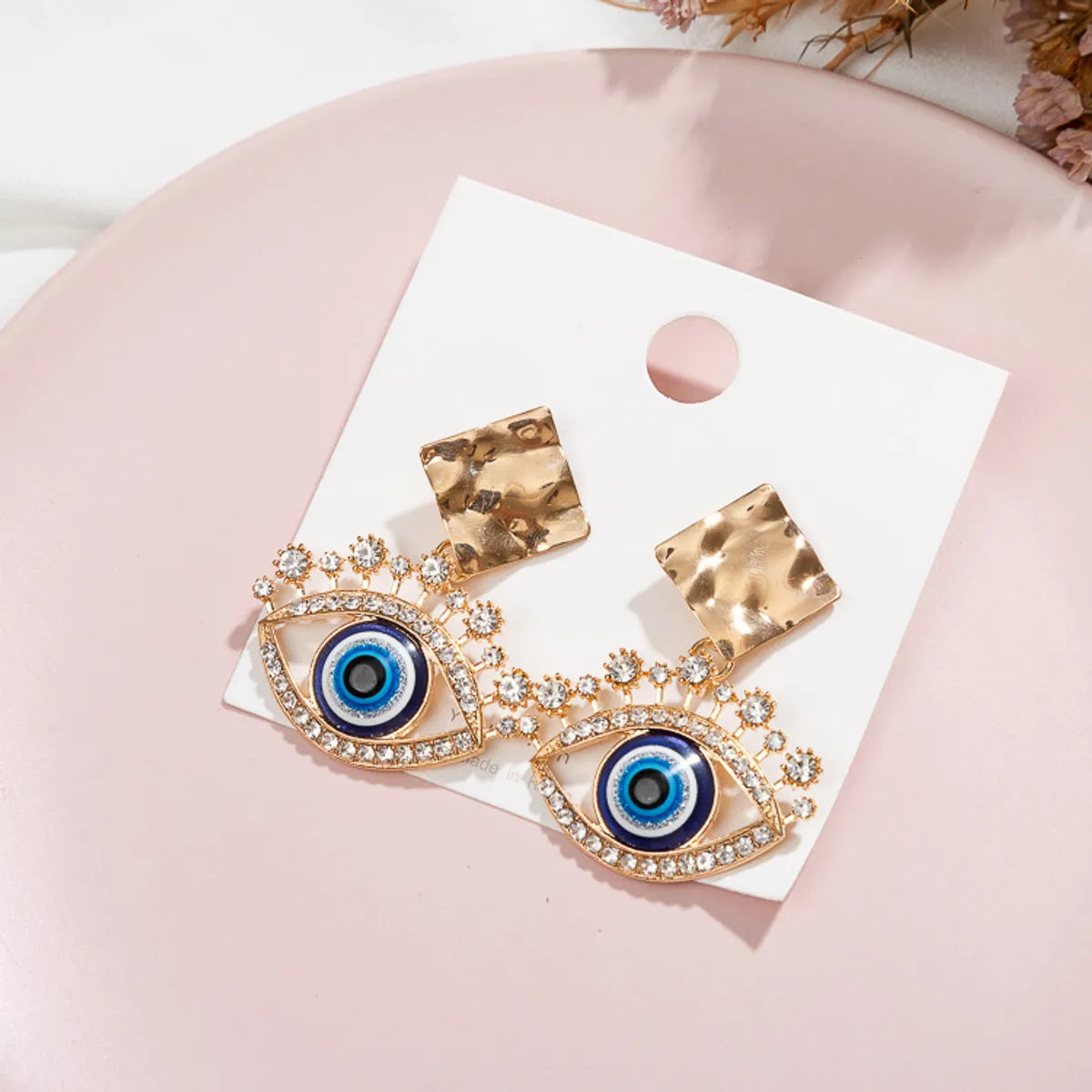 Simple Style Eye Alloy Inlay Rhinestones Women's Earrings