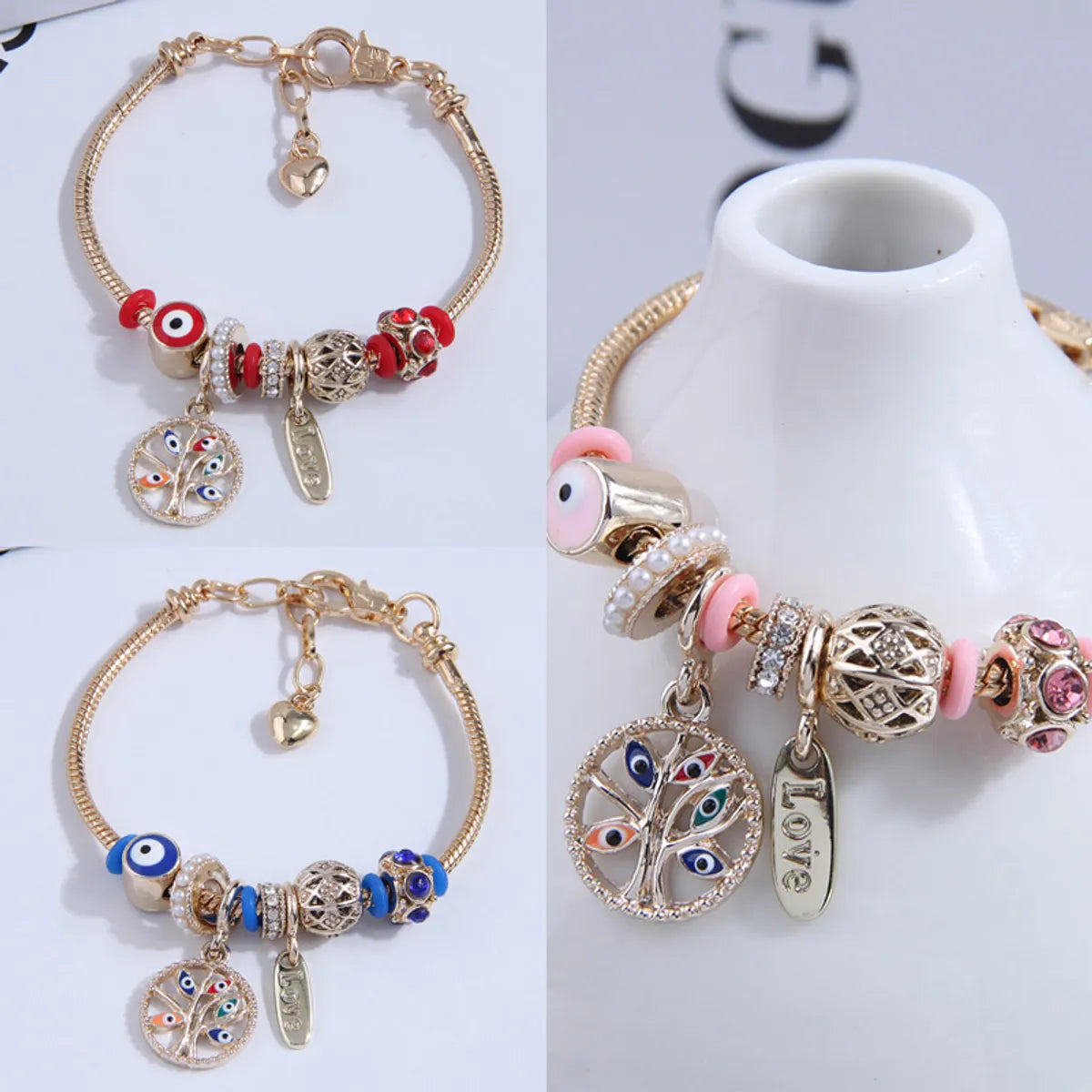 Simple Style Eye Alloy Steel Bracelets