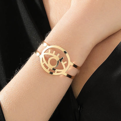 Simple Style Eye Alloy Wholesale Cuff Bracelets