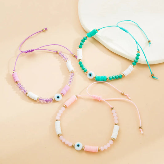 Simple Style Eye Artificial Crystal Knitting Bracelets 1 Piece