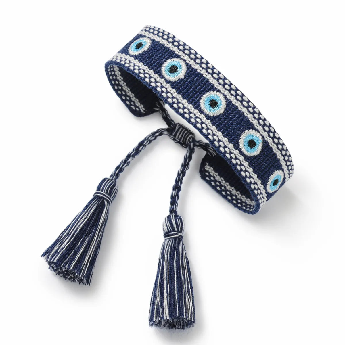 Simple Style Eye Polyester Embroidery Tassel Women's Drawstring Bracelets