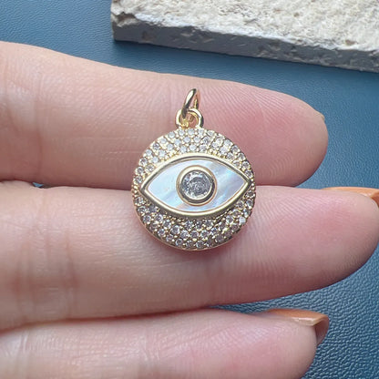 Simple Style Eye Shell Copper Plating Inlay Zircon Jewelry Accessories