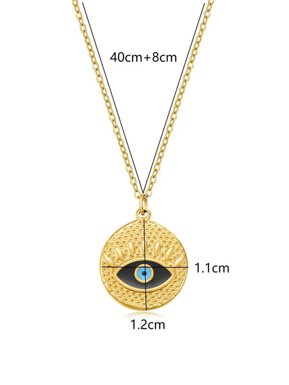 Simple Style Eye Stainless Steel 18k Gold Plated Pendant Necklace