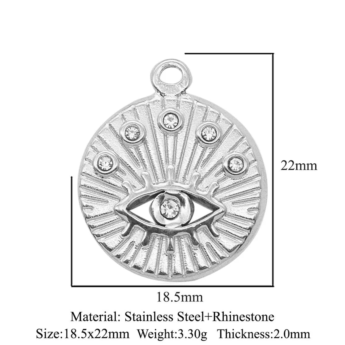 Simple Style Eye Stainless Steel Plating Inlay Zircon Jewelry Accessories