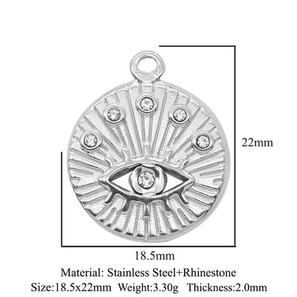 Simple Style Eye Stainless Steel Plating Inlay Zircon Jewelry Accessories