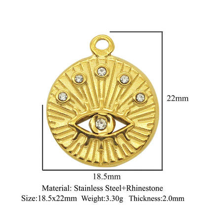 Simple Style Eye Stainless Steel Plating Inlay Zircon Jewelry Accessories