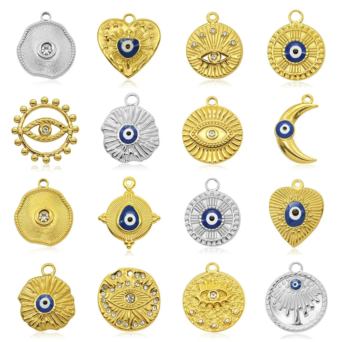 Simple Style Eye Stainless Steel Plating Inlay Zircon Jewelry Accessories