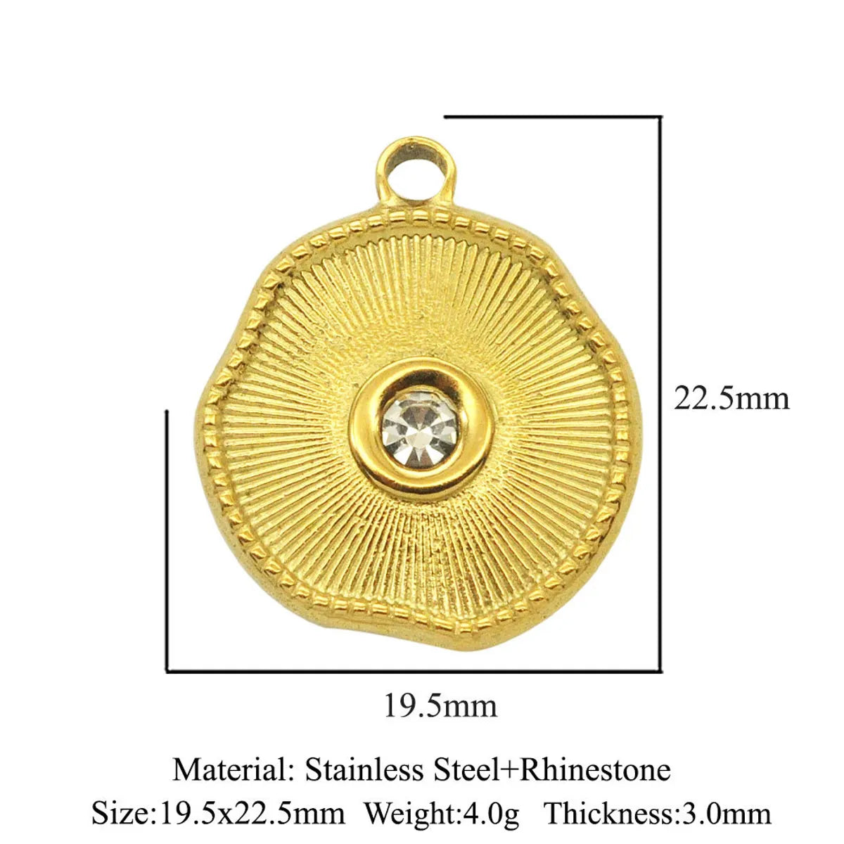 Simple Style Eye Stainless Steel Plating Inlay Zircon Jewelry Accessories