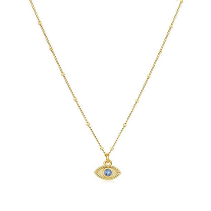 Simple Style Eye Sterling Silver 18k Gold Plated White Gold Plated Pendant Necklace