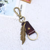 Simple Style Feather Alloy Cowhide Men'S Keychain