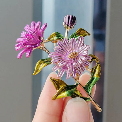 Simple Style Flower Alloy Enamel Plating Women'S Brooches