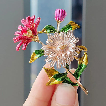 Simple Style Flower Alloy Enamel Plating Women'S Brooches