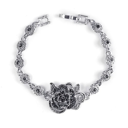 Simple Style Flower Alloy Inlay Rhinestones Women'S Bracelets