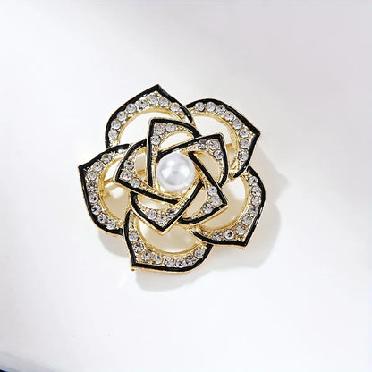 Simple Style Flower Alloy Inlay Rhinestones Women'S Brooches 1 Piece