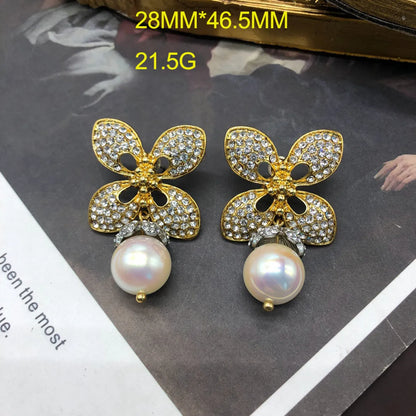 Simple Style Flower Alloy Plating Inlay Artificial Pearls Zircon Gold Plated Women'S Rings Earrings