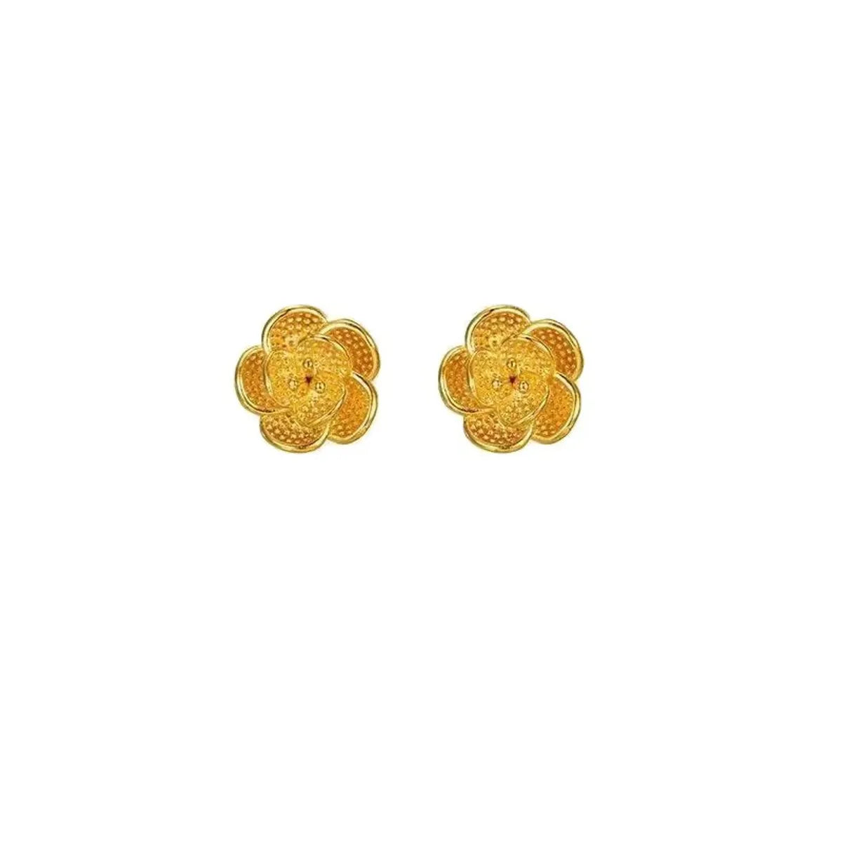 Simple Style Flower Alloy Plating Women's Ear Studs