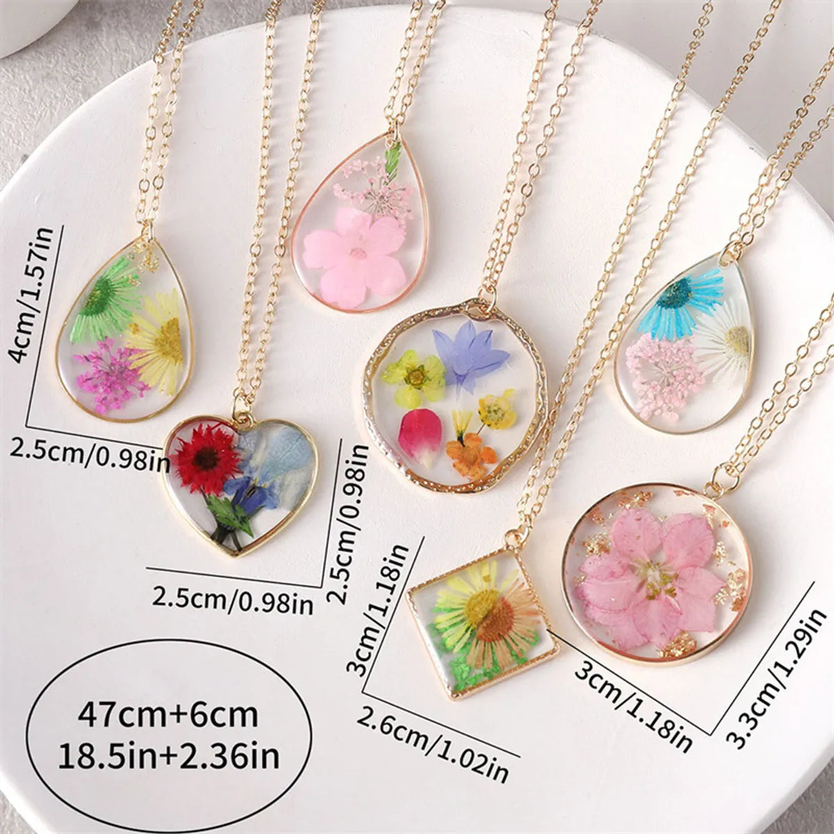 Pastoral Simple Style Flower Alloy Resin Wholesale Pendant Necklace