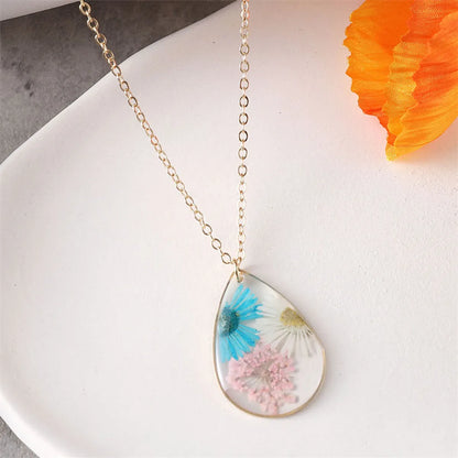 Pastoral Simple Style Flower Alloy Resin Wholesale Pendant Necklace