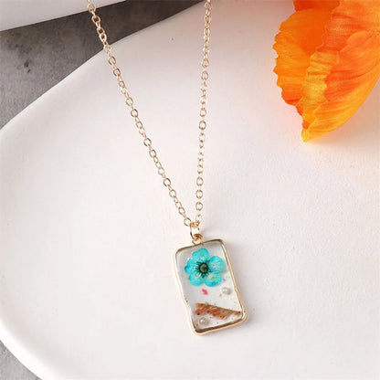 Pastoral Simple Style Flower Alloy Resin Wholesale Pendant Necklace