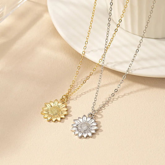 Simple Style Flower Alloy Zinc Plating Women's Pendant Necklace