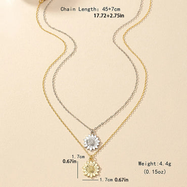 Simple Style Flower Alloy Zinc Plating Women's Pendant Necklace