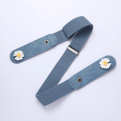 Simple Style Flower Canvas Metal Patchwork Women'S Woven Belts