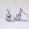 Simple Style Flower Copper Inlay Zircon Ear Studs 1 Pair