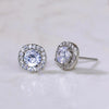 Simple Style Flower Copper Inlay Zircon Ear Studs 1 Pair