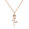 Simple Style Flower Copper Inlay Zircon Pendant Necklace