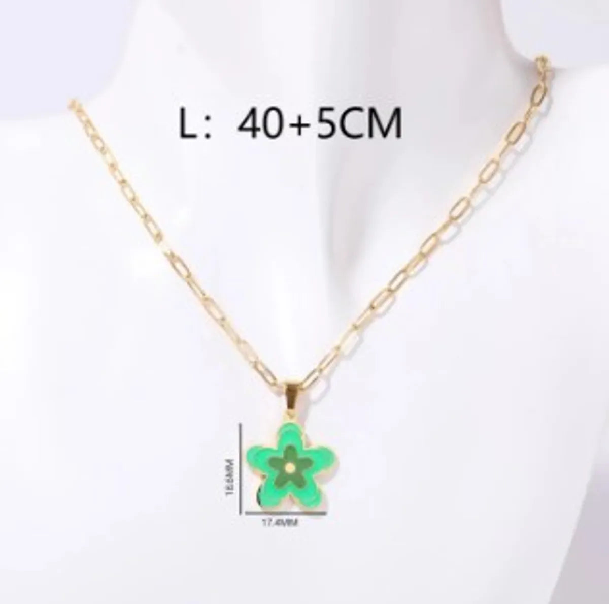 Simple Style Flower Copper Plating 18k Gold Plated Pendant Necklace