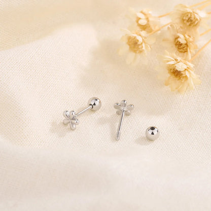 Simple Style Flower Copper Plating Ear Studs 1 Pair