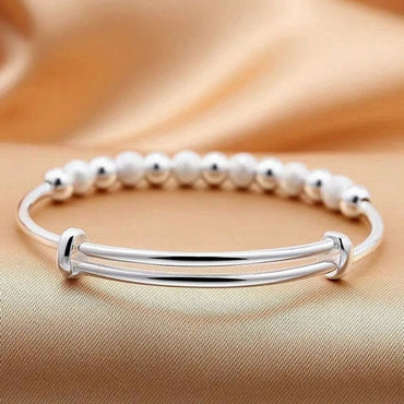 Simple Style Flower Copper Plating Silver Plated Bangle