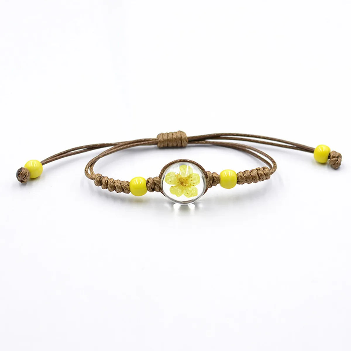 Simple Style Flower Dried Flower Glass Knitting Women'S Bracelets