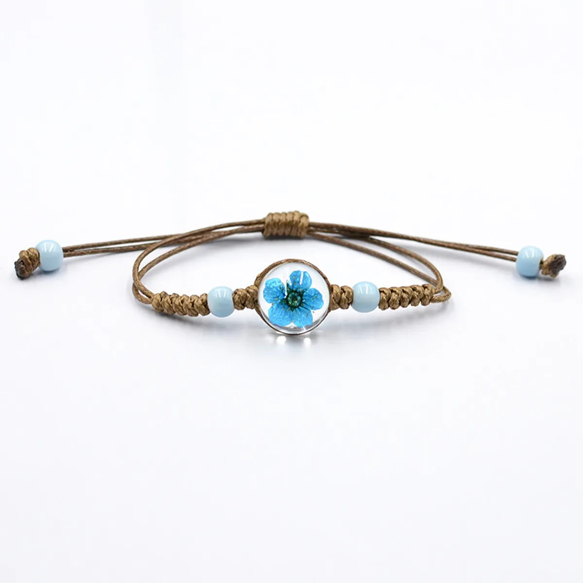 Simple Style Flower Dried Flower Glass Knitting Women'S Bracelets